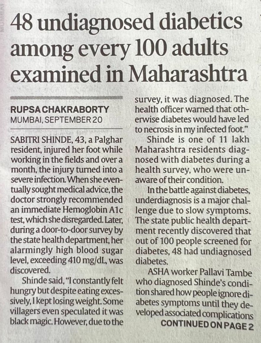 48 undiagnosed diabetes among every 100 adults - Maharashtra
