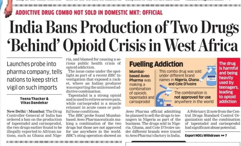 India Bans Production of two Drugs