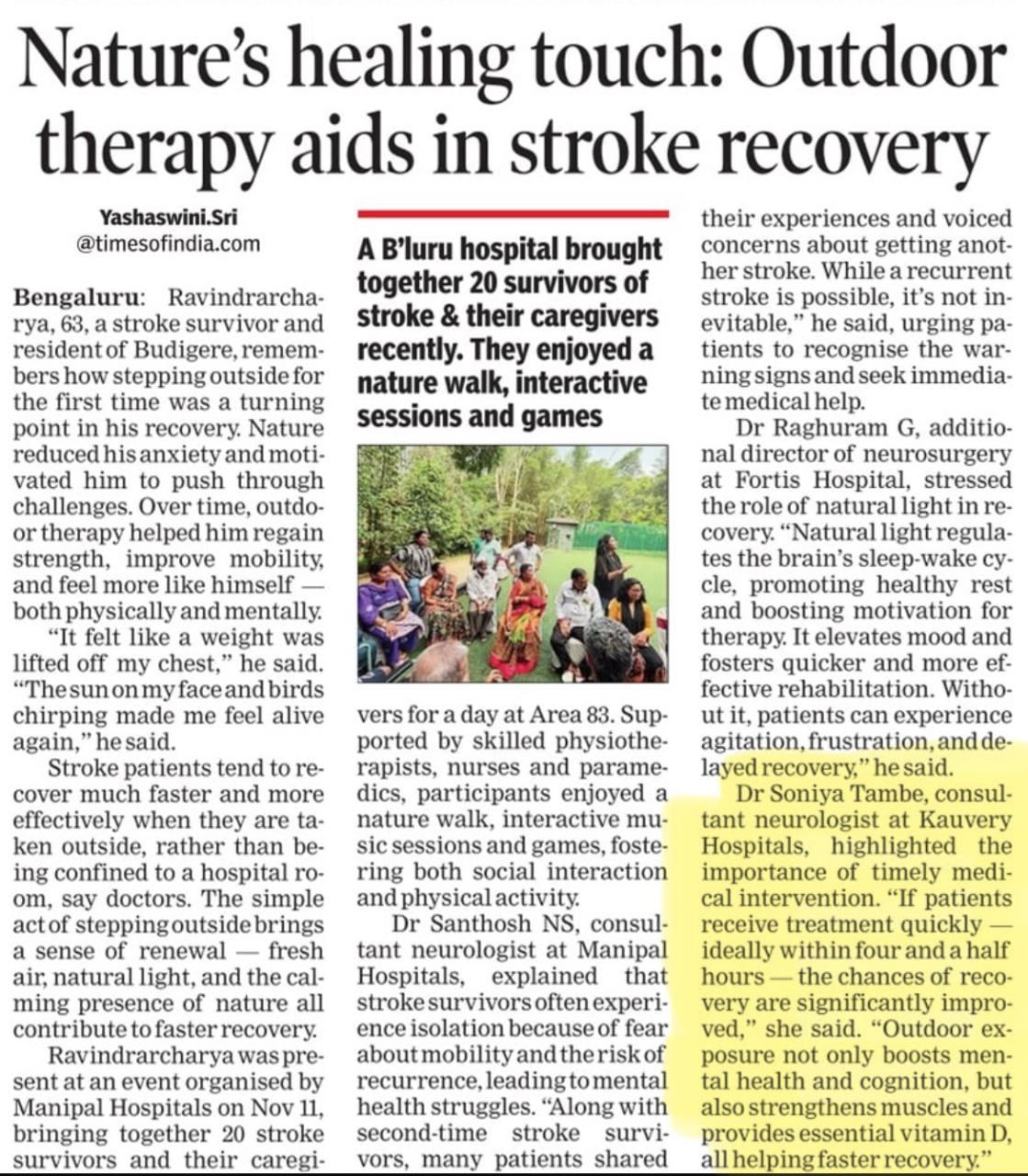 Outdoor Therapy aids in Stroke Recovery